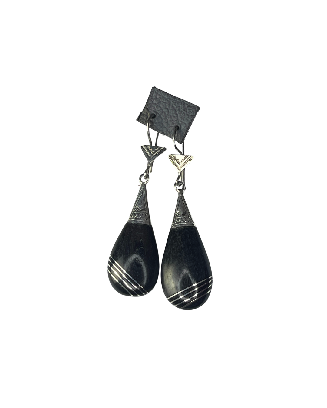 Boucles d'oreilles Touareg en argent 925 et bois d'ébène