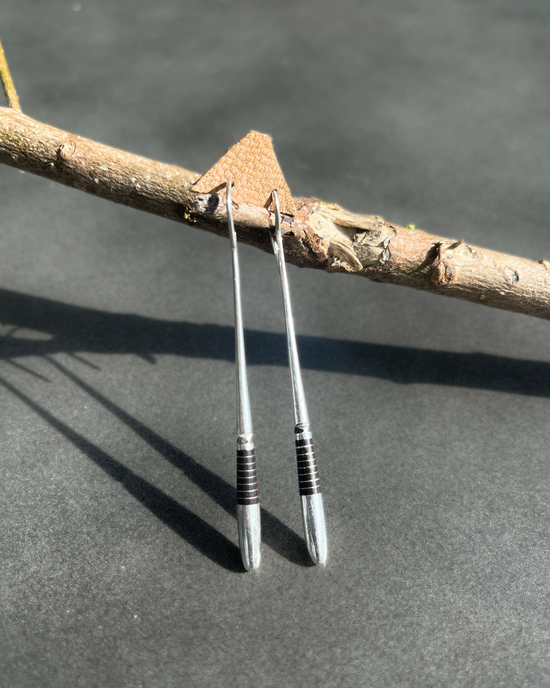 Boucles d'oreilles Touareg en argent 925 et bois d'ébène