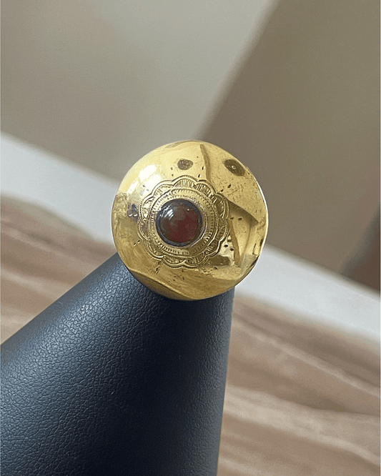 Bague Touareg en bronze et jaspe rouge - Ledoux Store