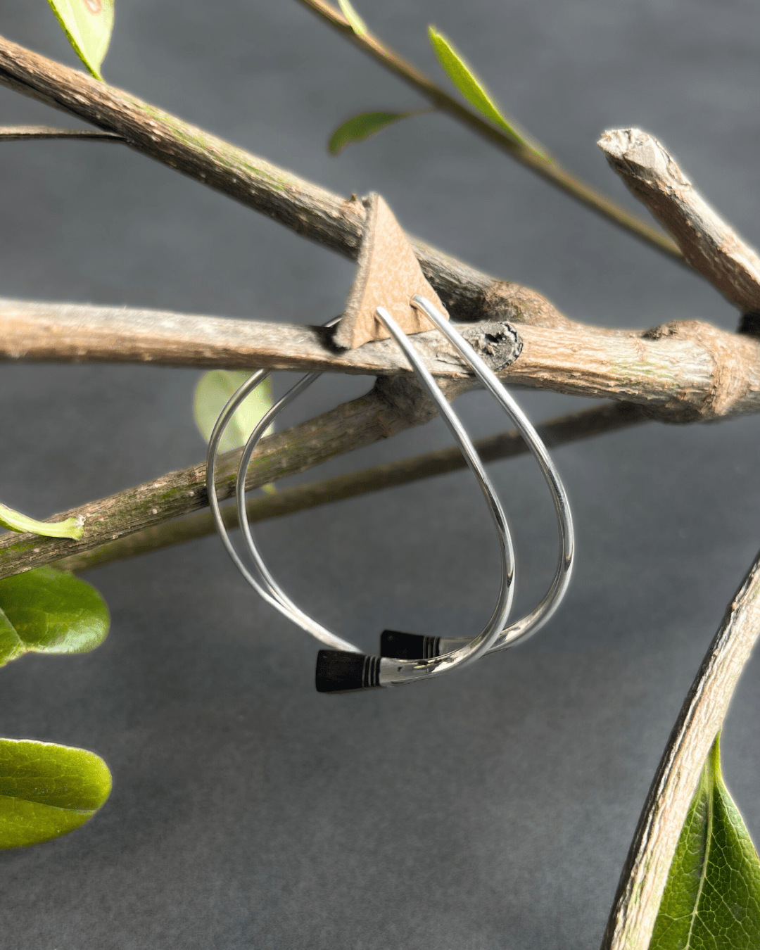 Boucles d'oreilles Touareg en argent 925 et bois d'ébène - Ledoux Store