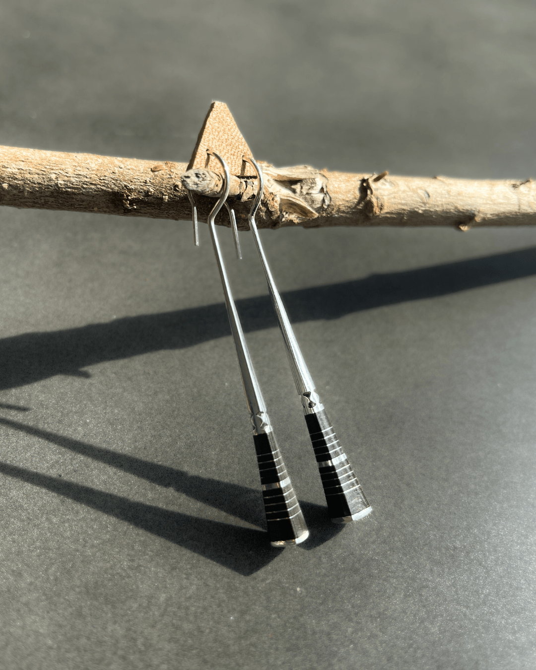 Boucles d'oreilles Touareg en argent 925 et bois d'ébène - Ledoux Store