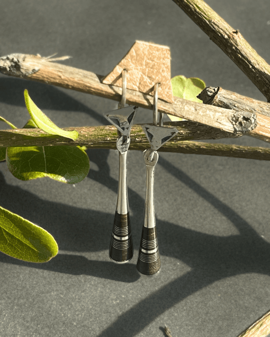 Boucles d'oreilles Touareg en argent 925 et bois d'ébène - Ledoux Store