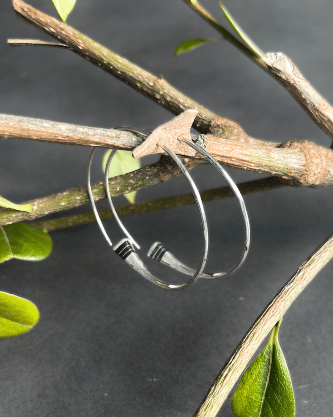 Boucles d'oreilles Touareg en argent 925 et bois d'ébène - Ledoux Store