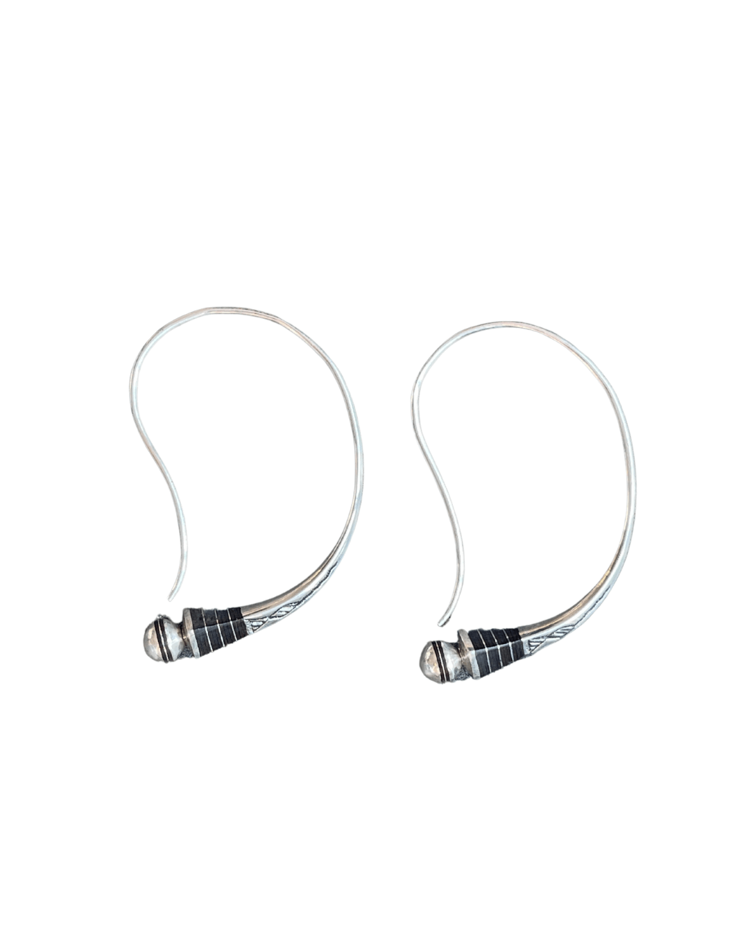 Boucles d'oreilles Touareg en argent 925 et bois d'ébène - Ledoux Store