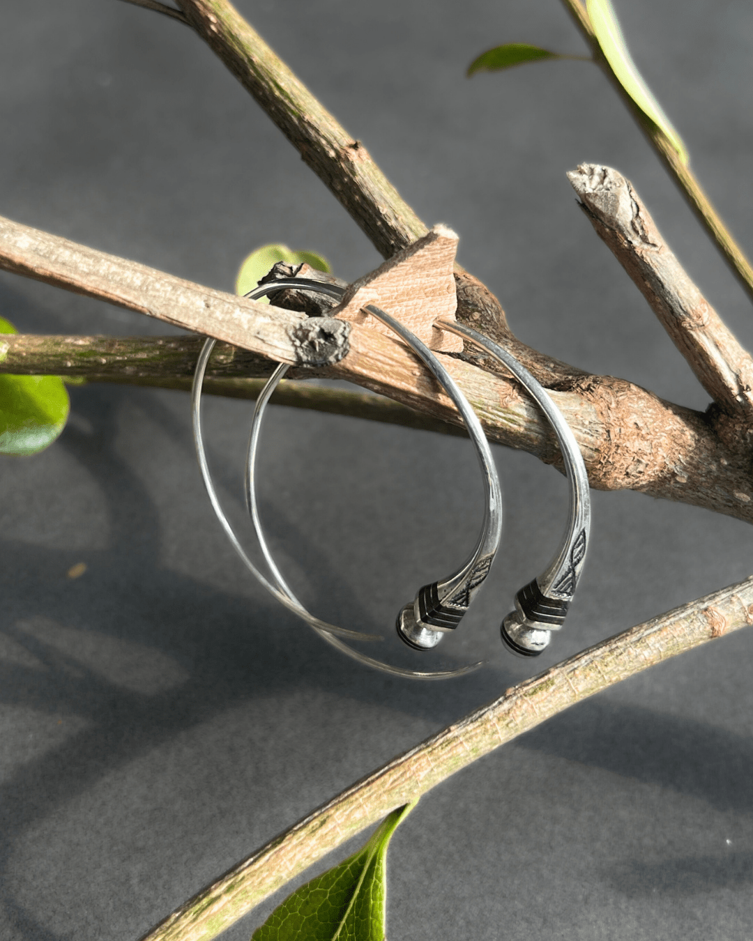 Boucles d'oreilles Touareg en argent 925 et bois d'ébène - Ledoux Store