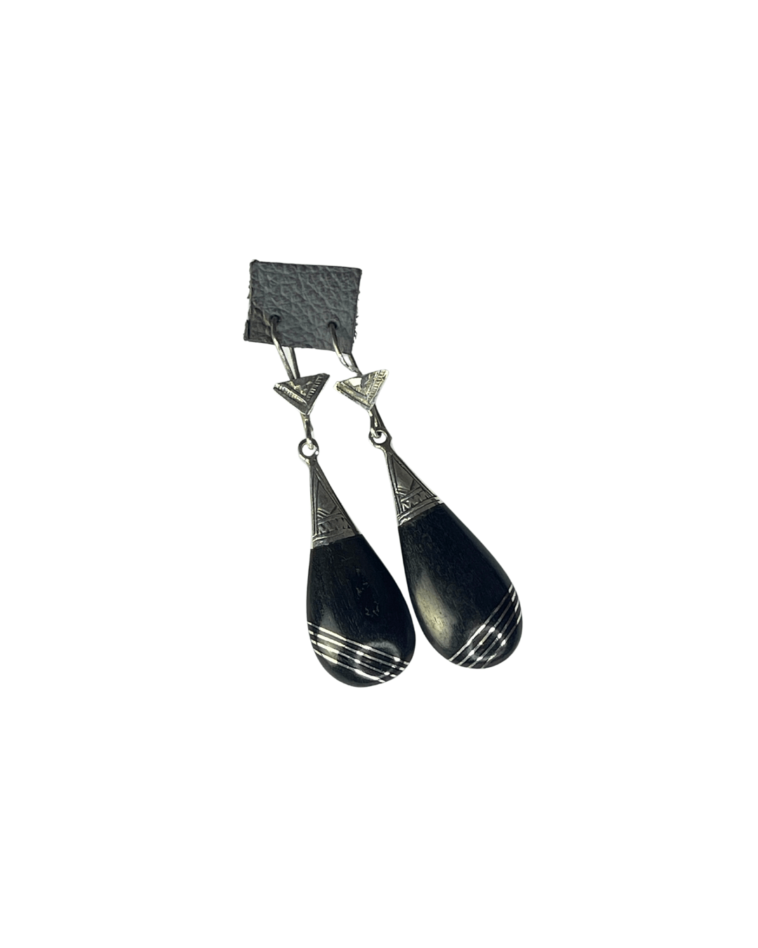 Boucles d'oreilles Touareg en argent 925 et bois d'ébène - Ledoux Store