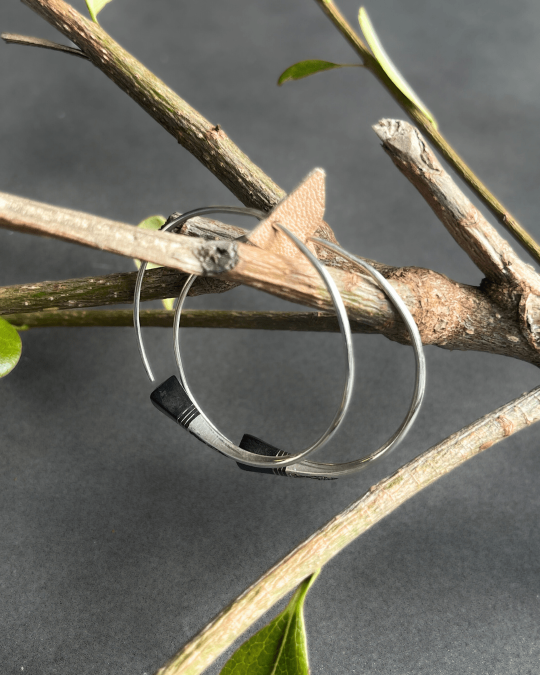 Boucles d'oreilles Touareg en argent 925 et bois d'ébène - Ledoux Store