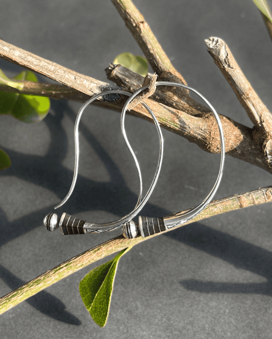 Boucles d'oreilles Touareg en argent 925 et bois d'ébène - Ledoux Store