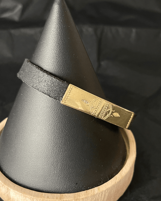 Gourmette Touareg en bronze et cuir - Ledoux Store