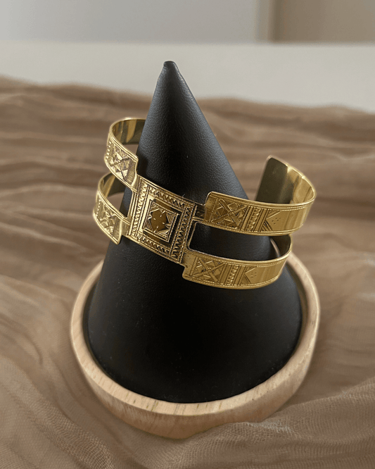 Manchette ajustable // Bracelet Touareg en bronze - Ledoux Store
