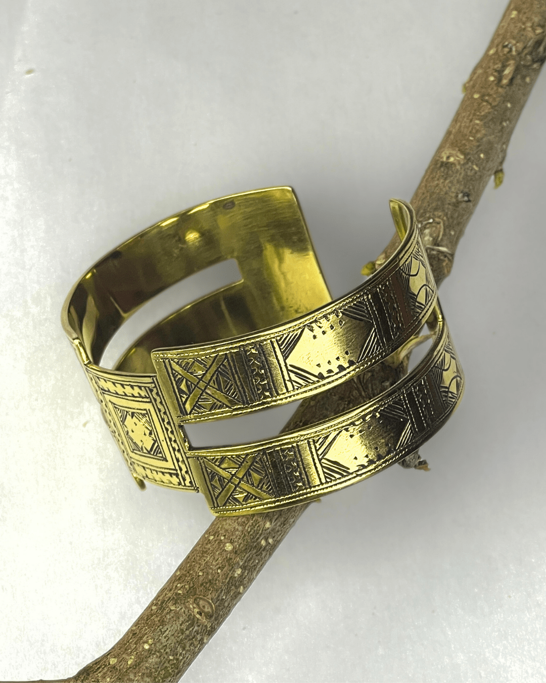Manchette ajustable // Bracelet Touareg en bronze - Ledoux Store