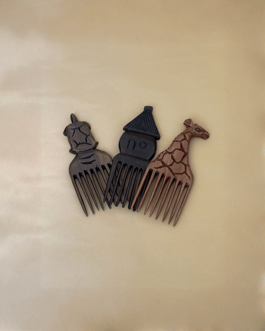 Peigne traditionnel sculpté en bois d'ébène - Ledoux Store