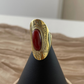 Bague Touareg en bronze et jaspe rouge