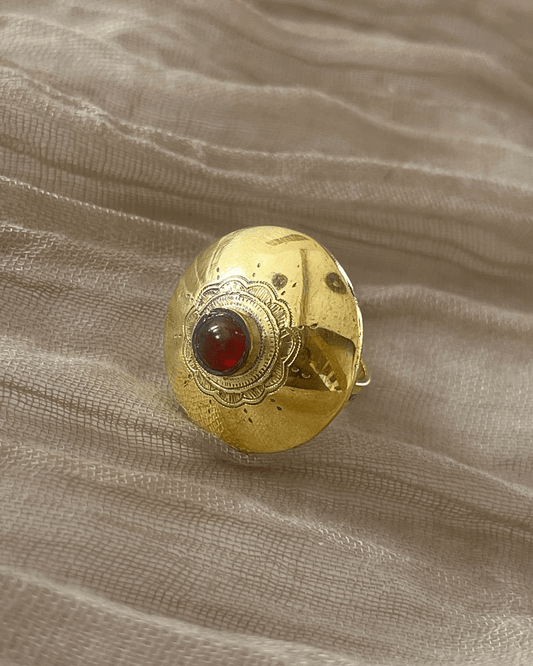Bague Touareg en bronze et jaspe rouge - Ledoux Store
