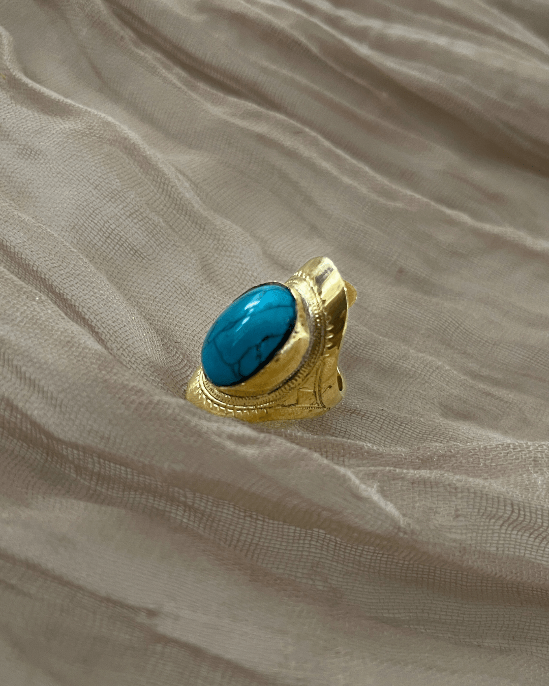 Bague Touareg en bronze et turquoise - Ledoux Store