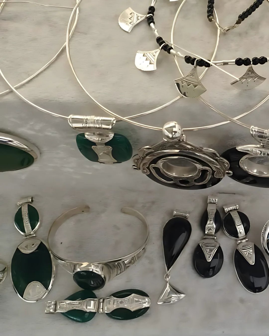 Bijoux Touareg en argent 925 incrustés de pierres naturelles au choix - Ledoux Store