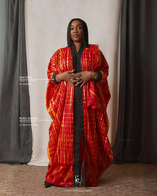 Boubou en koko dunda et aso oke / Rouge - Ledoux Store