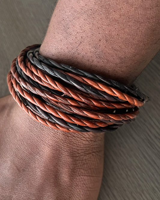 Bracelet homme en cuir tressé - Ledoux Store