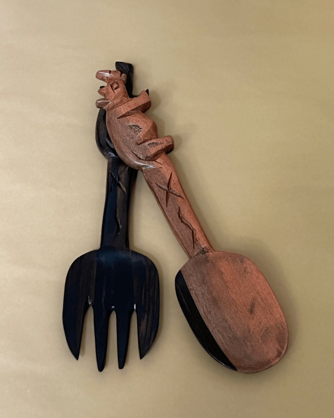 Couverts à salade en bois d'ébène - Ledoux Store