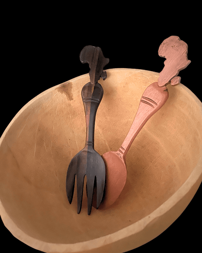 Couverts à salade en bois d'ébène - Ledoux Store