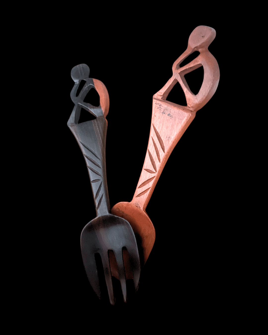 Couverts à salade en bois d'ébène - Ledoux Store