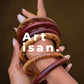 Ensemble de bracelets en bois d'ébène marron - Fait - main au Bénin - Ledoux Store