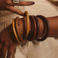 Ensemble de bracelets en bois d'ébène marron - Fait - main au Bénin - Ledoux Store