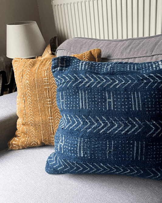 Housse de coussin en bogolan et percale - Plusieurs dimensions - Ledoux Store