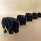 Lot de figurines - 5 éléphants en bois d'ébène - Ledoux Store