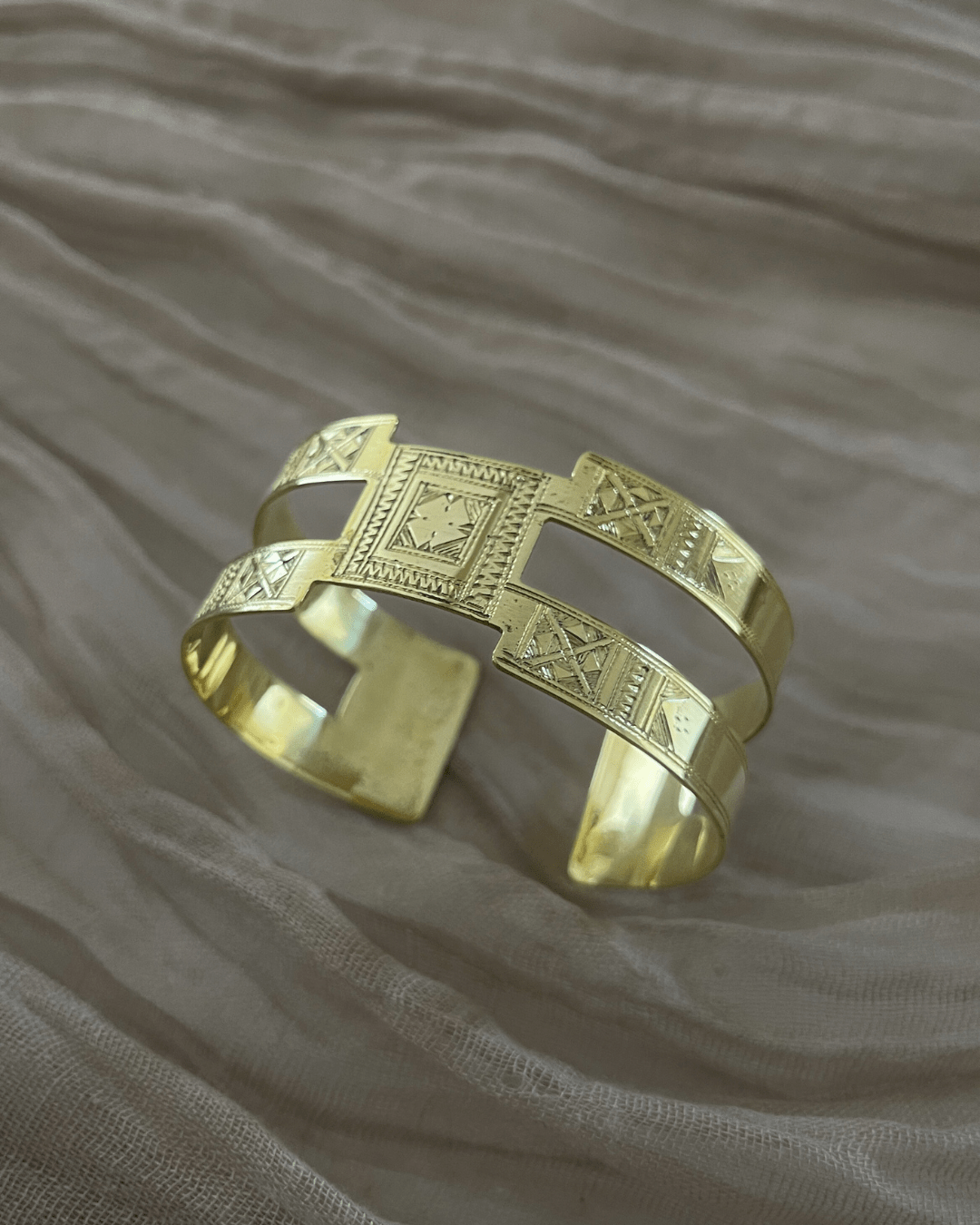 Manchette ajustable // Bracelet Touareg en bronze - Ledoux Store