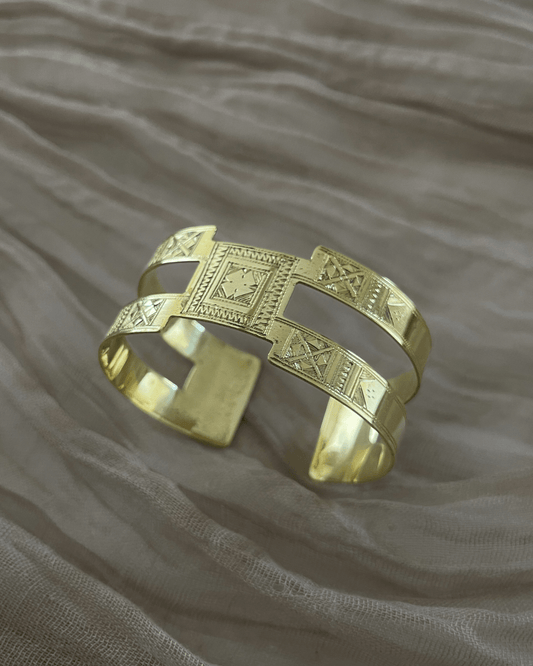Manchette ajustable // Bracelet Touareg en bronze - Ledoux Store