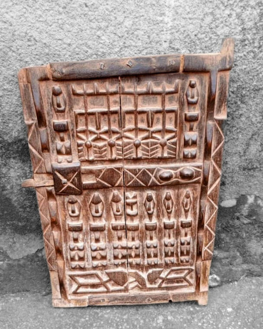 Porte Dogon sculptée en bois massif - Ledoux Store