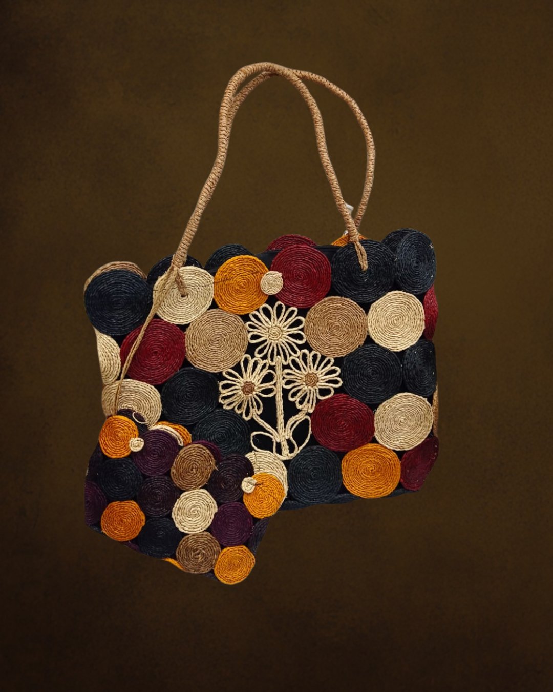 Sac cabas à motifs en raphia - Ledoux Store