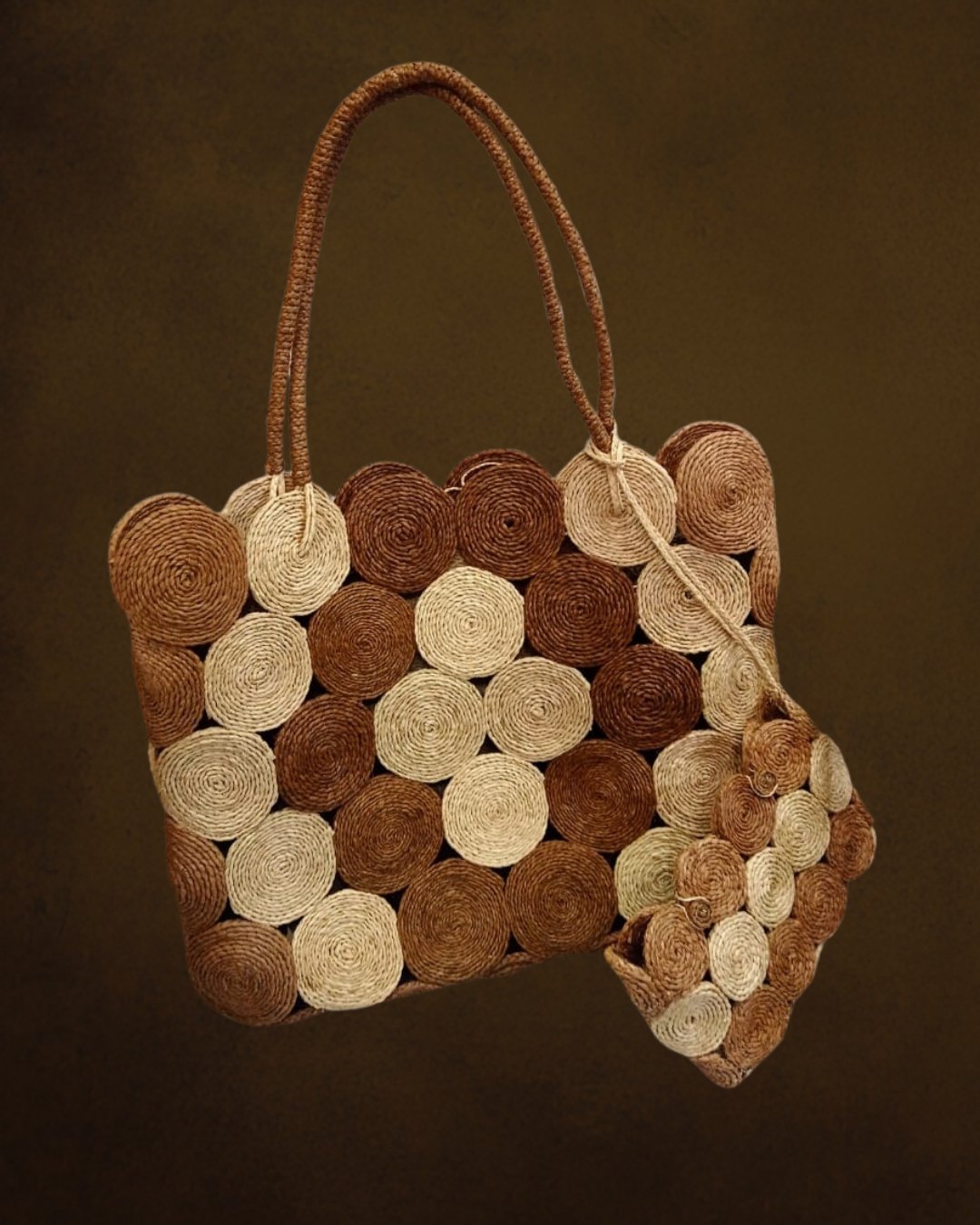 Sac cabas à motifs en raphia - Ledoux Store