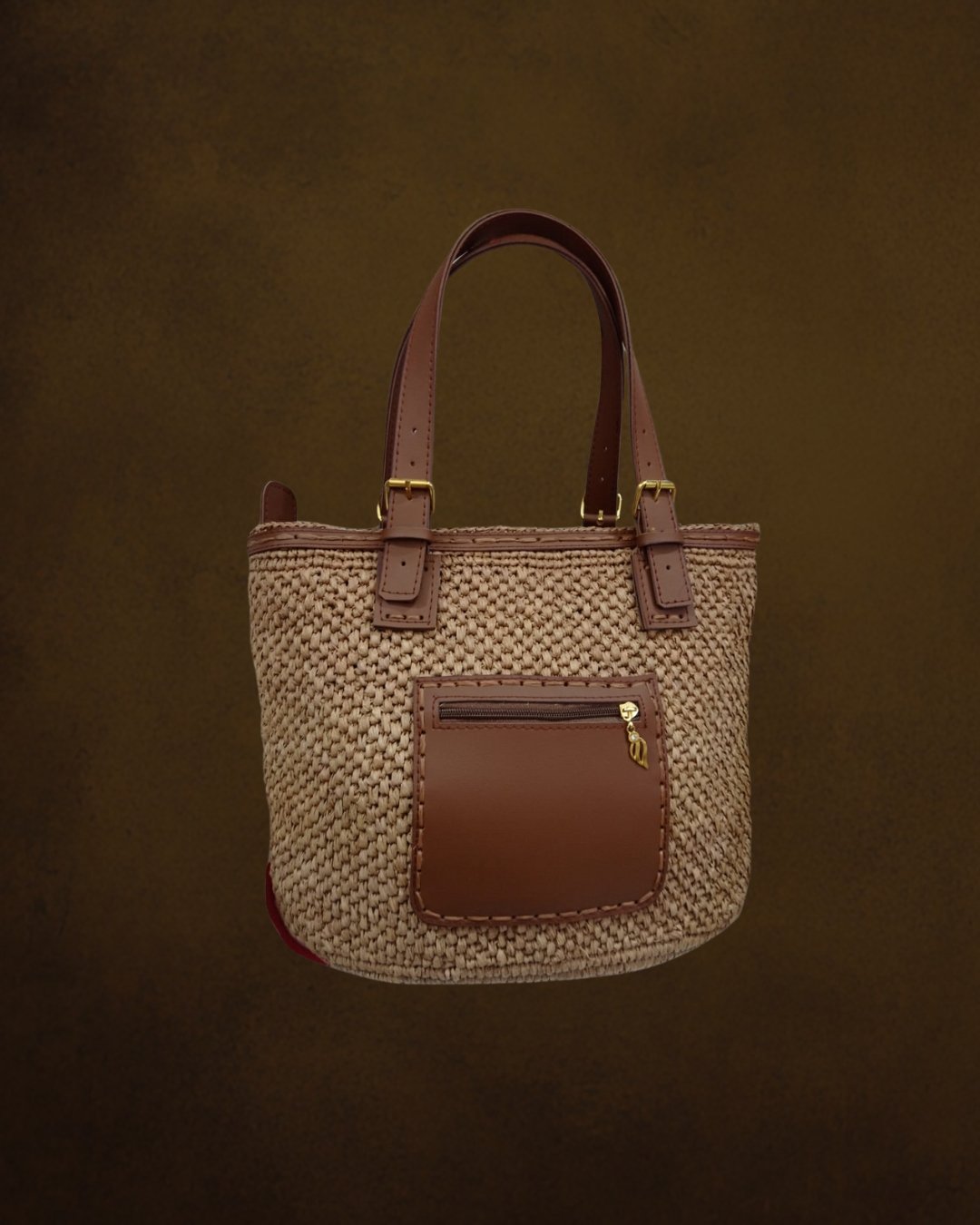 Sac cabas en raphia et cuir - Ledoux Store