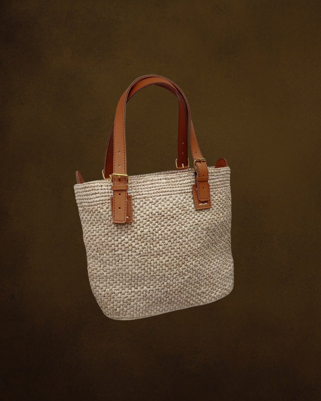 Sac cabas en raphia et cuir - Ledoux Store