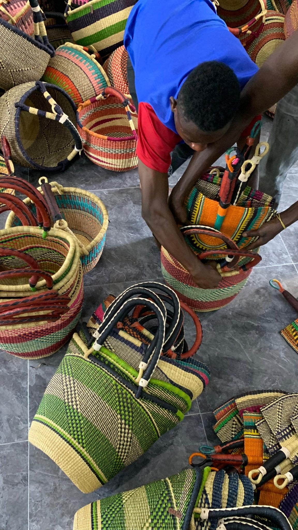 Sac shopping U, Bolga baskets - Ledoux Store