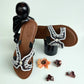 Tongs africaines en cuir et perles - Ledoux Store