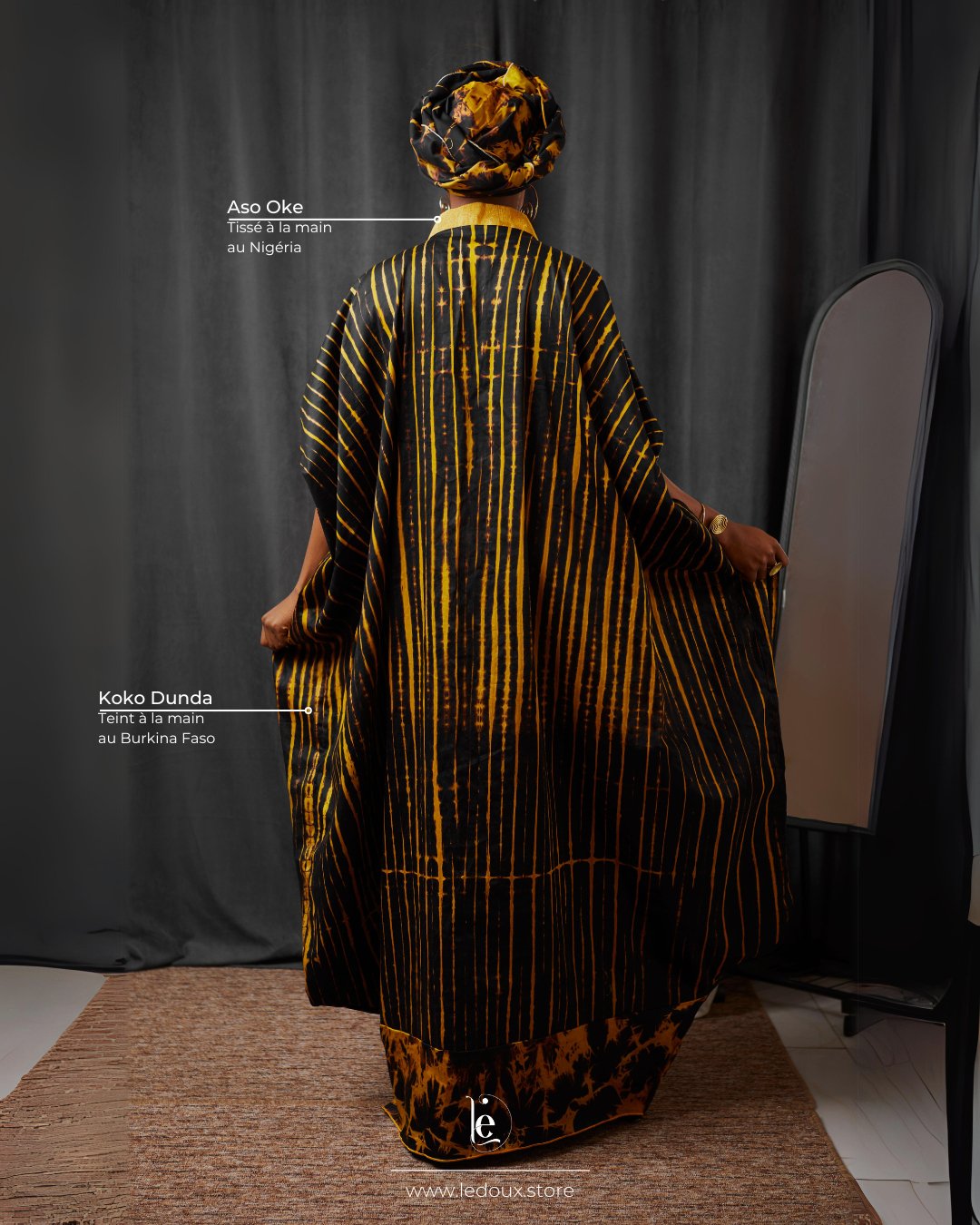 Boubou Audrey | Koko Dunda (Burkina) et Aso Oke (Nigéria) - Ledoux Store