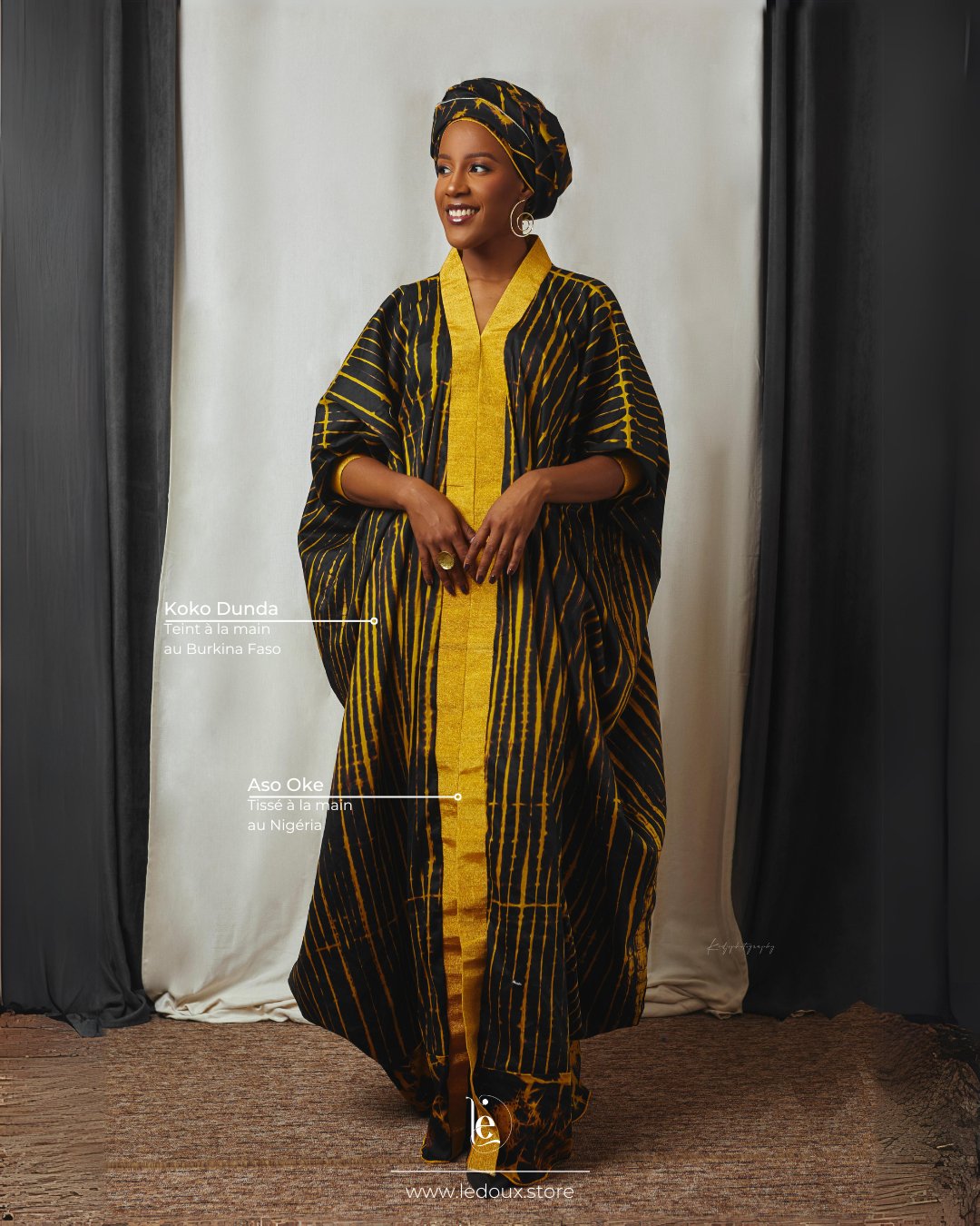 Boubou Audrey | Koko Dunda (Burkina) et Aso Oke (Nigéria) - Ledoux Store